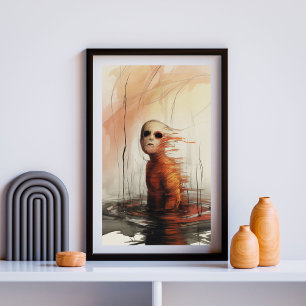 Haunting Descent - Surrealistische horror-expressi Poster