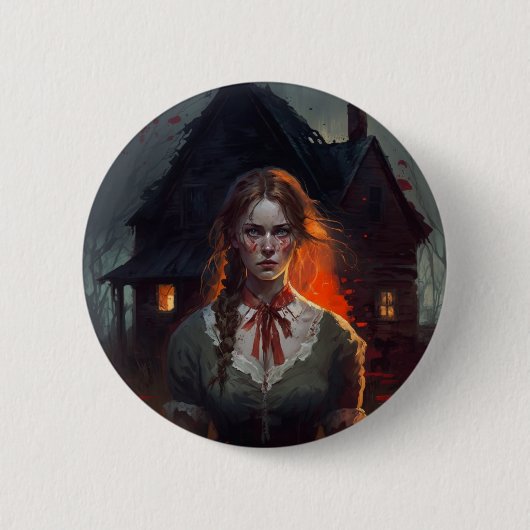 Haunting house ronde button 5,7 cm (Voorkant)