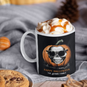 Haunting Jack O' Lantern Grinning Skull Halloween Koffiemok