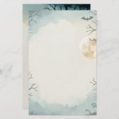 Haunting Stillness Printable Halloween Briefpapier (Voorkant / Achterkant)