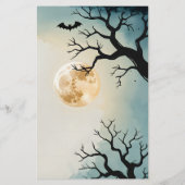 Haunting Stillness Printable Halloween Briefpapier (Achterkant)