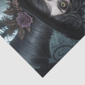 Haunting Yellow-Eyed Scarecrow Girl Decoupage Tissuepapier (Detail)