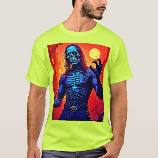 Haunting Zombie Demon In Het Stadsontwerp T-shirt (Voorkant)