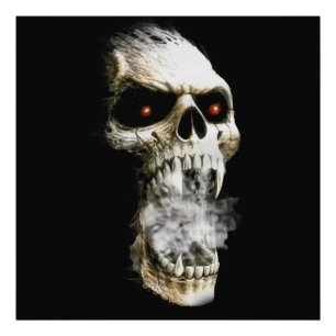 Hauntingly Cool Decor met vurige ogen" Foto Afdruk
