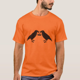 Hauntingly Cute: Crows with Pumpkin & Hidden Ghost T-shirt