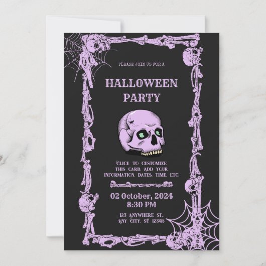 Hauntingly Elegant Halloween Party Invitation (Devant)