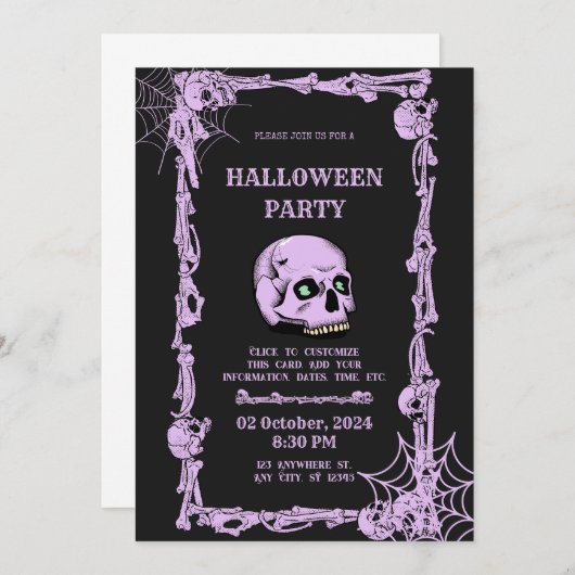 Hauntingly Elegant Halloween Party Invitation (Devant / Derrière)