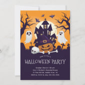 Hauntingly Fun Halloween Party Uitnodiging (Voorkant)
