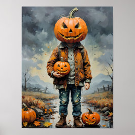 Hauntingly Spooky Halloween - griezelige kunst vib Poster