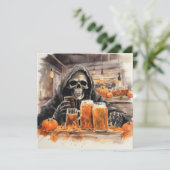 👻🍻 "Haunts & Hops Bash"! 🍻👻 Halloween Kaart (Staand voorkant)