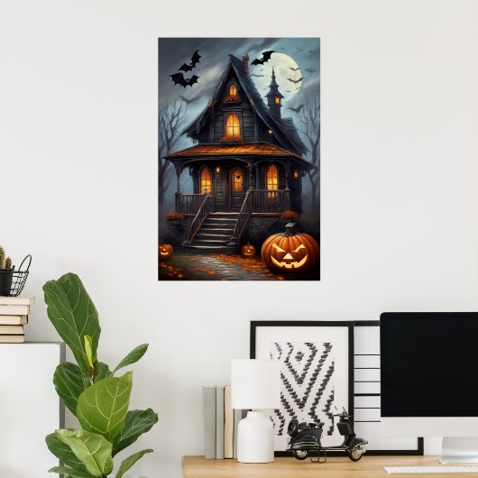 Haunts Lune, Affiche d'Halloween (Bureau à domicile)
