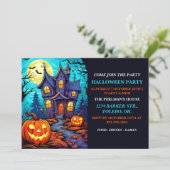 Hauny House Happy Halloween Invitations de fête d' (Debout devant)