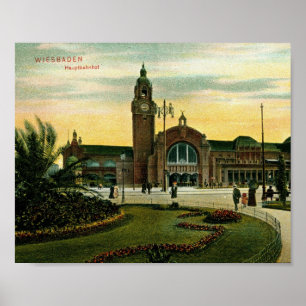 Hauptbahnhof, Wiesbadem, Duitsland Poster