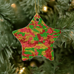 Haus van Camo Gold Xmas patroon Keramisch Ornament
