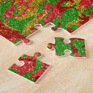 Haus van Camo Gold Xmas patroon Legpuzzel