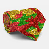 Haus van Camo Gold Xmas patroon Stropdas (Opgerold)