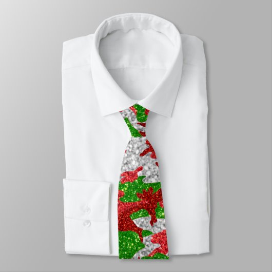 Haus van Camo Silver Xmas patroon Stropdas (Gebonden)