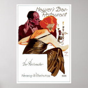 Hauser's Bar Restaurant  Food and Art Poster