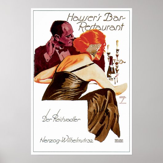 Hauser's Bar Restaurant Food and Art Poster (Voorkant)