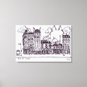 Haussmann-architectuur Rue de Sevres Canvas Afdruk