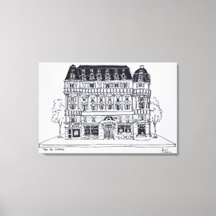 Haussmann-architectuur Rue du Louvre, Parijs Canvas Afdruk