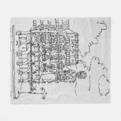 Haussmann Building | Rue de Rennes, Parijs Fleece Deken (Voorkant (Horizontaal))