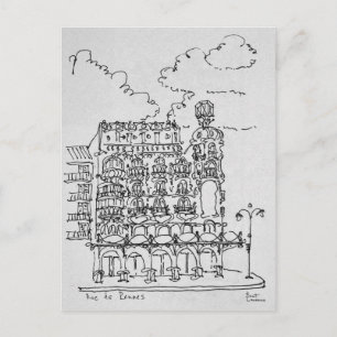 Haussmann-gebouw Rue de Rennes, Parijs Briefkaart