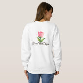 Haut à capuche fleuri Tulipe rose Bloom With Joy (Dos entier)