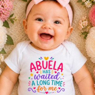 Haut à manches courtes bébé coloré Abuela a attend