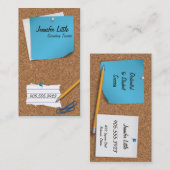 Haut carte de visite de maître d'école - note de (Devant / Derrière)