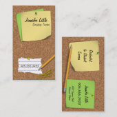 Haut carte de visite de maître d'école - note de (Devant / Derrière)