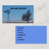 Haut carte de visite de moulin à vent de plaines (Devant / Derrière)