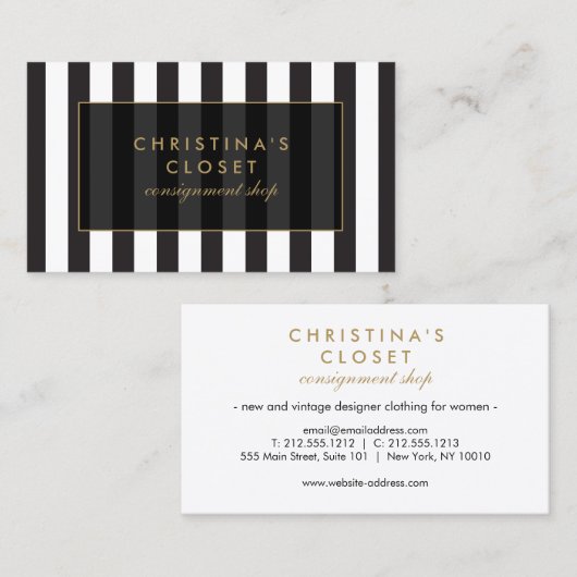 Haut Carte de visite mode, Boutique (Devant / Derrière)