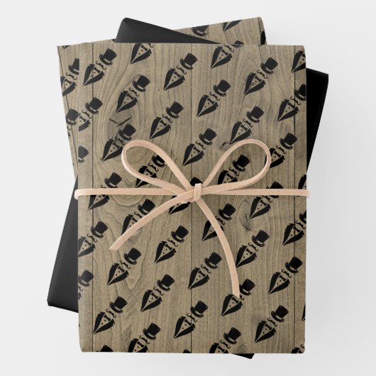 Haut Chapeau Tuxedo Mustache Mariage papier envelo (En situation)