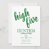 Haut Cinq cinquième anniversaire Invitation verte (Devant)