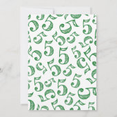 Haut Cinq cinquième anniversaire Invitation verte (Dos)