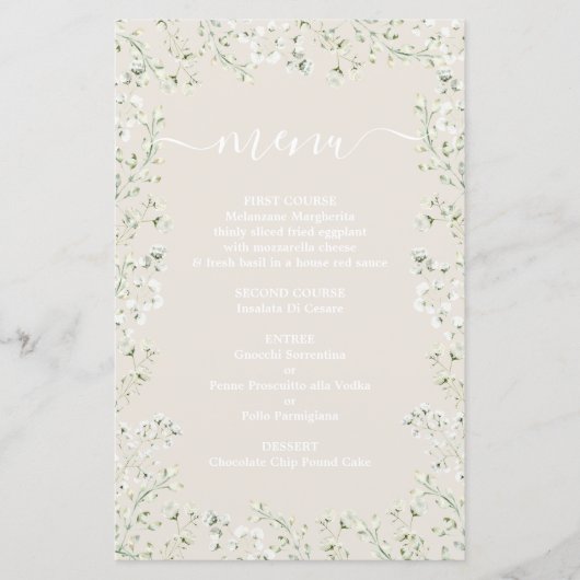 Haut dans la carte de menu Nuages (Devant)