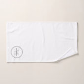 Haut de gamme personnalisé gris blanc monogrammé (Serviette à main)