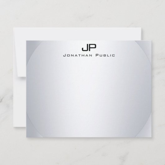 Haut de modèle élégant simple monogramme argent fa (Devant)