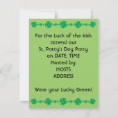 Haut de page Invitations à la St. Patrick's Day Pa (Dos)