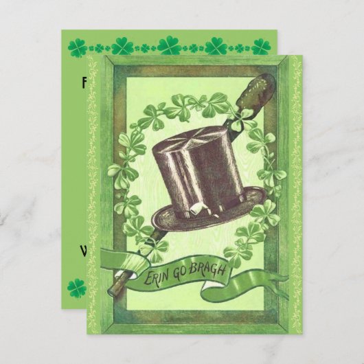 Haut de page Invitations à la St. Patrick's Day Pa (Devant / Derrière)