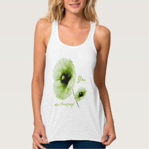 Haut de tank floral vert élégant pour femmes