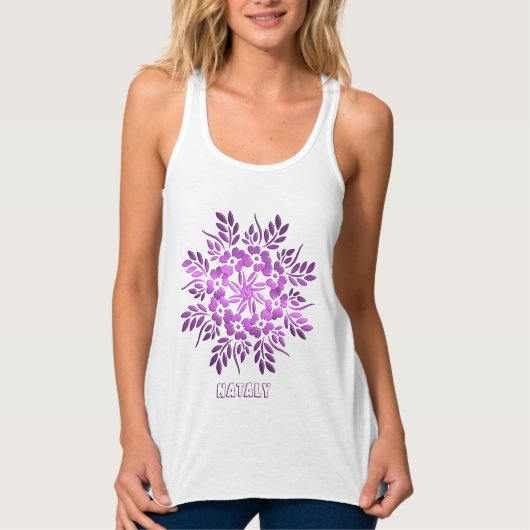 Haut de tank mandala violet floral (Devant)
