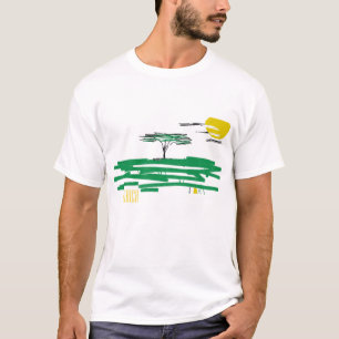 Haut du T-shirt Peinture africaine Paysage africai