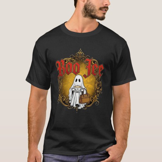 Haut graphique drôle d'Halloween avec un fantôme m (Devant)