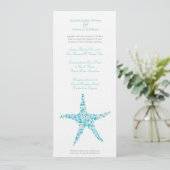 Haut Mariage Aqua Turquoise Starfish Invitation (Debout devant)