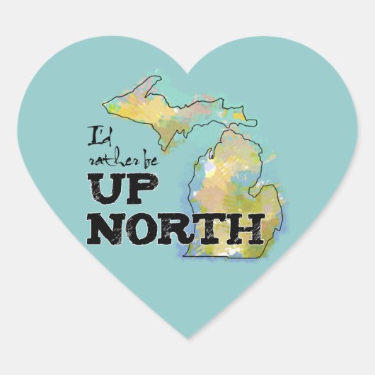 Haut North Michigan Colorful Heart Sticker (Devant)