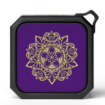 Haut-parleur Bluetooth Mandala violet et jaune