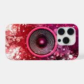 Haut-parleur de musique rose et plaques de peintur (Verso Horizontal)