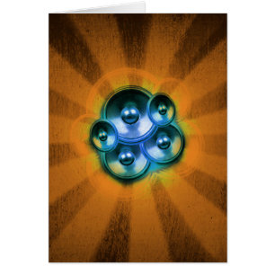 Haut-parleurs de musique et sunburst orange